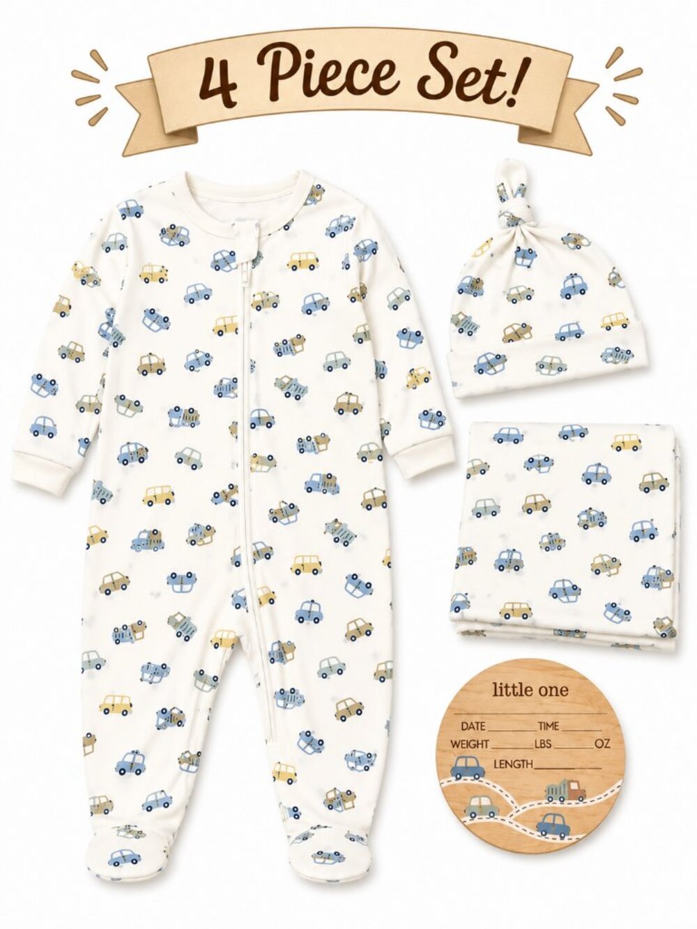 NWT Baby Essentials 4 Piece Baby Boy Gift Set Newborn | Baby Shower Gift